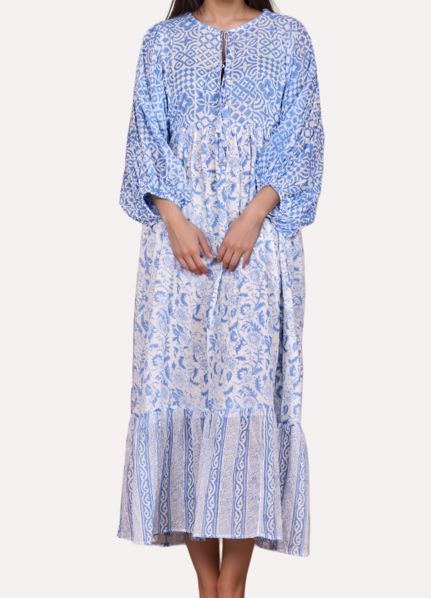 Picture of Ruhani Breeze Cotton Block Print Maxi Dress