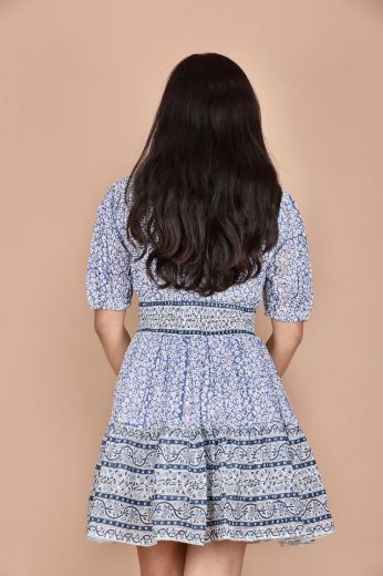 Picture of Bani Block Elegance Cotton Mini Dress