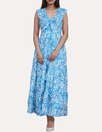 Picture of Siya Handcrafted Cotton Block Print Maxi Dress