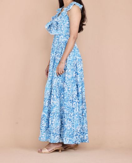 Picture of Siya Handcrafted Cotton Block Print Maxi Dress